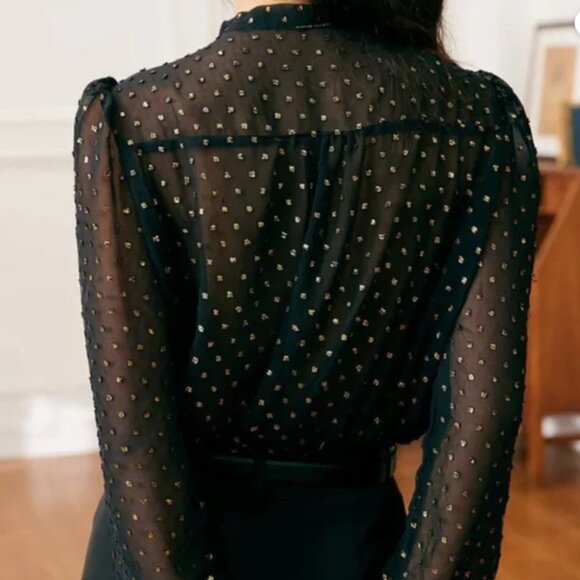 The Black See Through Double Layers Shirt - Picture 1 of 4